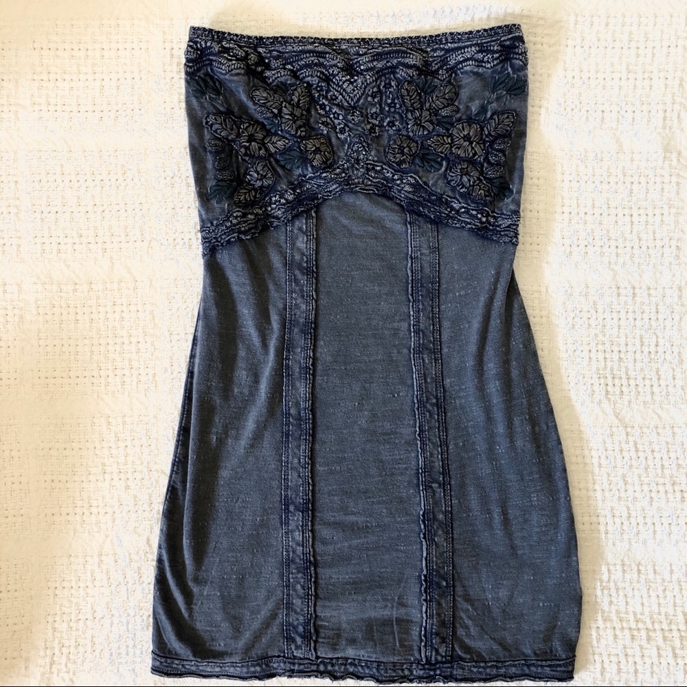 Free People Embroidered Bodycon Mini Dress NWOT